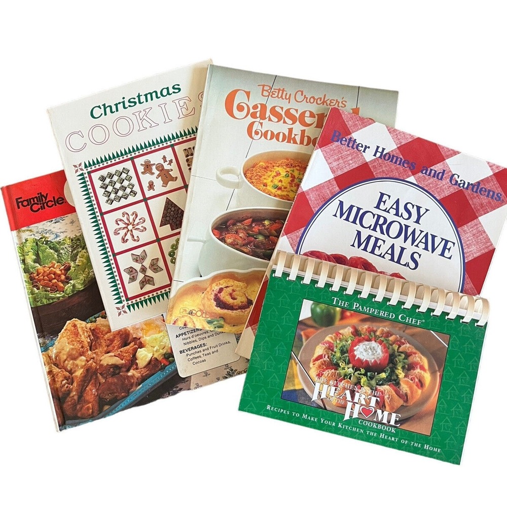 Vintage Cookbook Lot 5 Better Homes Gardens Betty Crocker Pampered Chef Recipes